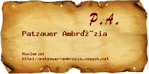Patzauer Ambrózia névjegykártya