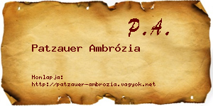 Patzauer Ambrózia névjegykártya